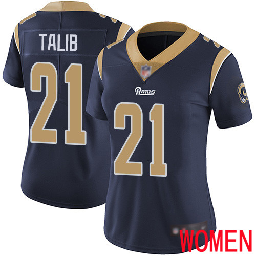 Los Angeles Rams Limited Navy Blue Women Aqib Talib Home Jersey NFL Football #21 Vapor Untouchable->women nfl jersey->Women Jersey